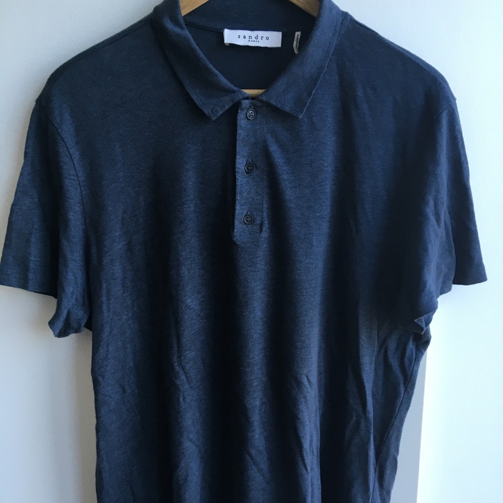 Sandro linen polo shirt